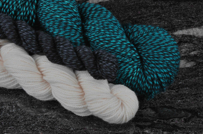 Marled Fingering Work Sock Bundle - Azure Green