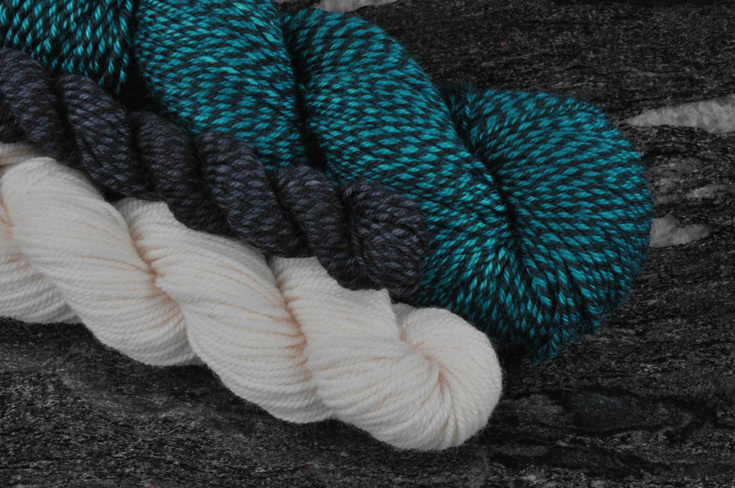 Marled Fingering Work Sock Bundle - Azure Green