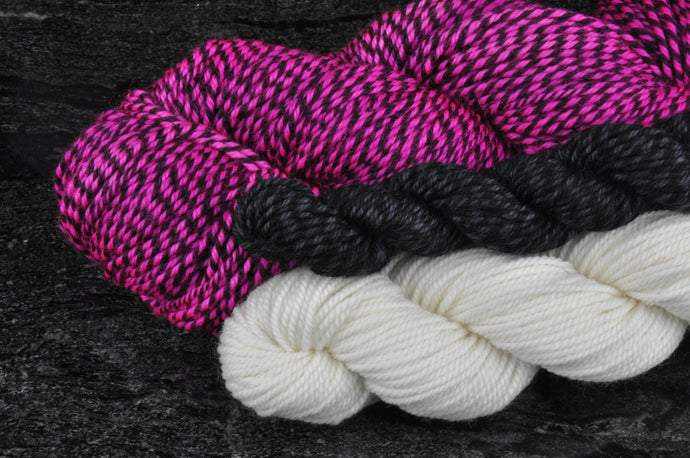 Marled Fingering Work Sock Bundle - Neon Pink