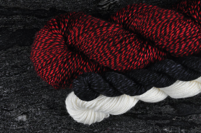 Marled Fingering Work Sock Bundle - Red